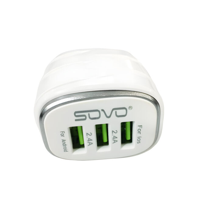 SOVO SG-81 MAGIC 3.1A Superior Speed Micro Charger With 3 USB Outputs - Image 4