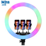 MJ18 45 CM RGB LED Soft Ring Light with 3 Phone Holders and Remote Control - Image 3