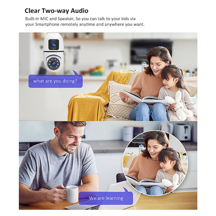 Wireless 360-Degree Pan-Tilt-Zoom Smart Camera with Dual Lenses and IP Connectivity - Image 2