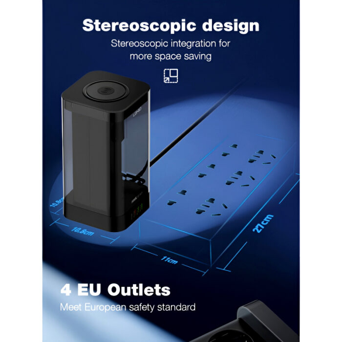 LDNIO SEW 4485 Multifunctional Smart Tower Power Strip with 2500W Surge Protection and Wireless Charging - Image 7