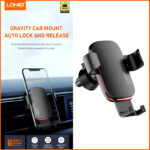 LDNIO MG10 Universal 360° Gravity Car Mount - Auto Lock & Release Phone Holder with Non-Slip Clamp