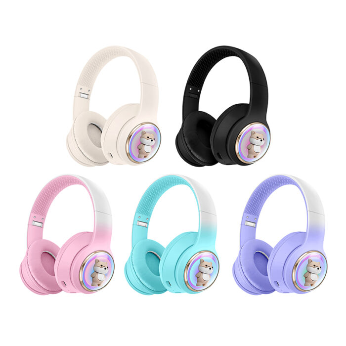 AKZ-52 Cute Cartoon Bluetooth 5.3 Wireless Headphones with HiFi Sound, TF Card Slot and Foldable Design - Image 12