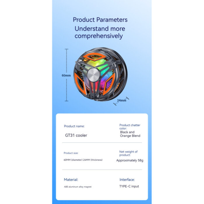 GT31 Semiconductor Magnetic Mobile Cooling Fan With Real Instant Refrigeration Technology - Image 12