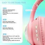 AKZ-08 Adorable Cartoon Design Bluetooth 5.3 Wireless Headphones with Hi-Res Audio, Long Battery Life, and Built-in Mic - Image 13