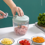 Hand Pulled Multipurpose Chopper & Cutter | Rope Pulled Chopper Multifunctional Meat Grinder, Vegetable Cutter (Random Color) - Image 4