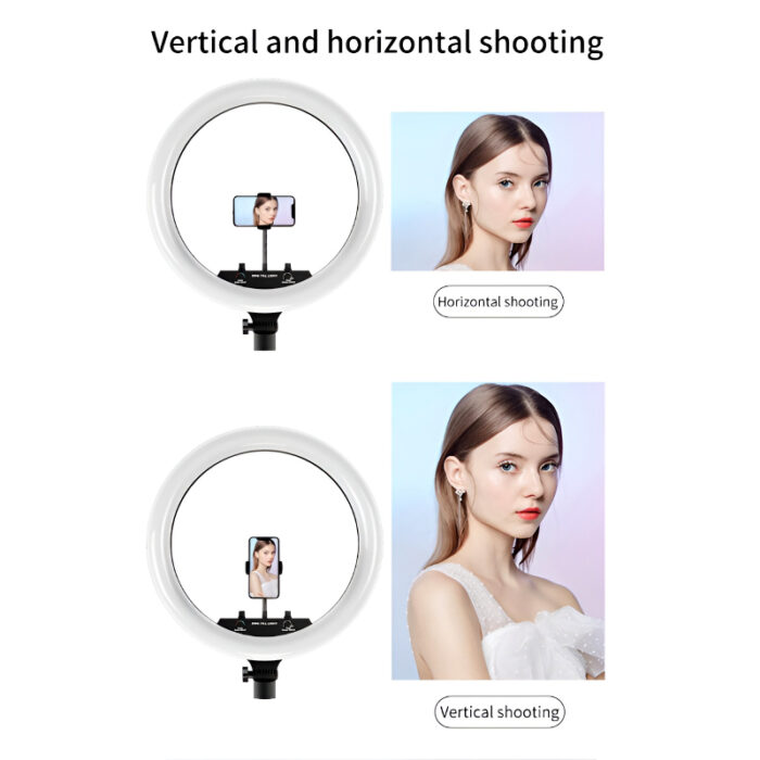 MJ18 45 CM RGB LED Soft Ring Light with 3 Phone Holders and Remote Control - Image 13