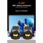 Kisonli A-202 Compact Stereo USB 2.0 PC Speakers with Deep Bass and AUX Input - Image 8