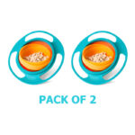 Pack Of 2 Universal Gyro Bowls: 360° Rotate Spill-Proof Baby Feeding Dish Tableware - Image 5