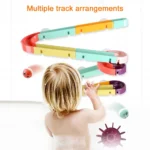 Bath Time Ball Track Water Play 24 pieces | Kids Bath Toys Wall Suction Cup Marble Race Run Track Bathroom Bathtub Baby Play Water Games Toy Kit for Boys Girls - Image 5