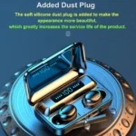 F9- TWS Bluetooth 5.0 Rechargeable Smart Touch Wireless Earphones( Black  color)