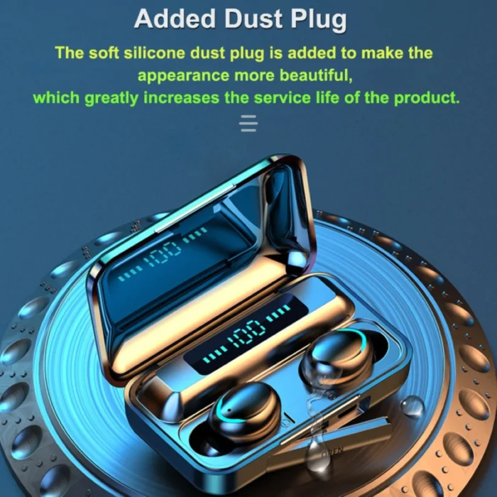 F9- TWS Bluetooth 5.0 Rechargeable Smart Touch Wireless Earphones( Black  color) - Image 1