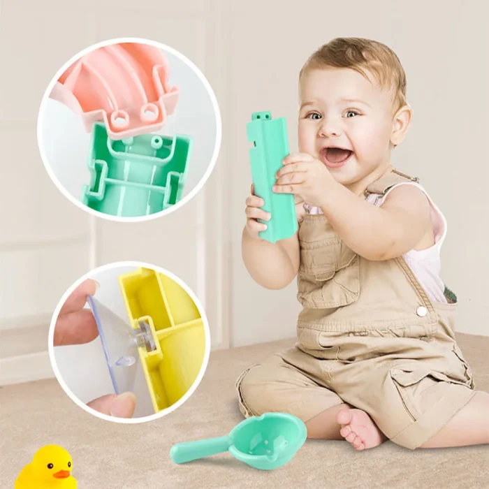 Bath Time Ball Track Water Play 24 pieces | Kids Bath Toys Wall Suction Cup Marble Race Run Track Bathroom Bathtub Baby Play Water Games Toy Kit for Boys Girls - Image 3