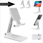 Pack Of 2 Portable Desktop Folding Lifting Bracket Mobile Phone Stand Desk Mounts For Phones - Image 2
