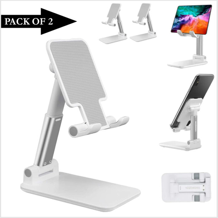 Pack Of 2 Portable Desktop Folding Lifting Bracket Mobile Phone Stand Desk Mounts For Phones - Image 2