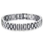 Durable Elegant Geometric Stainless Steel Bracelet with Zircon Accent - Image 3