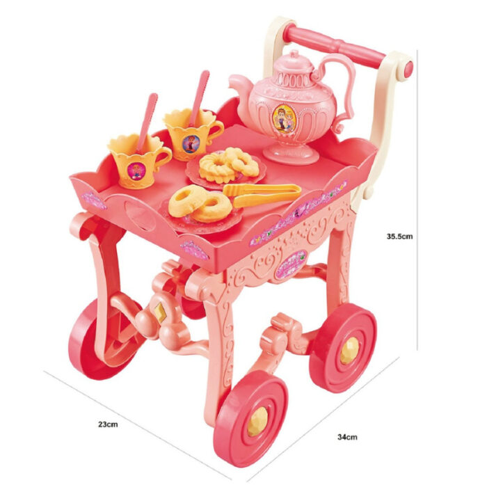 33Pcs Vibrant and Exciting Kitchen Tableware Toy Cart With Food Items And Utensils For Educational Play - Image 5