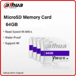Dahua 64GB DHI-TF-C100 series High-Speed FAT32 MicroSD Card with U3/V30, Waterproof & Anti-Magnetic