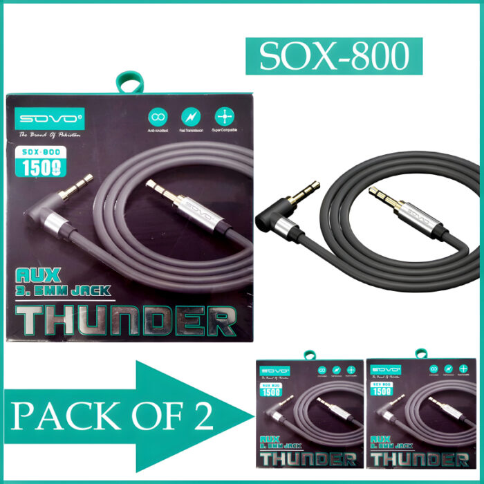 eadascs-1.jpg Sovo SOX-800 Thunder Super Fast Transmission Anti-Knotted Aux Cable - Image 1