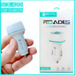 SOVO SCR-420 ROADES 3.1A Dual Ports Fast Car Charger with Android, Type-C, & Lightning Cable
