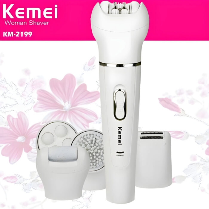 Kemei KM-2199 Multi-Functional Rechargeable Epilator: 5-In-1 Beauty Tools Kit For Women - Image 1