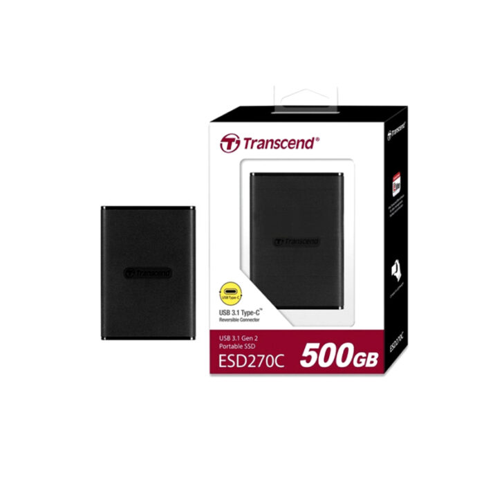 Transcend 500 GB ESD270C USB 3.1 Gen 2 Type C External SSD - Image 1