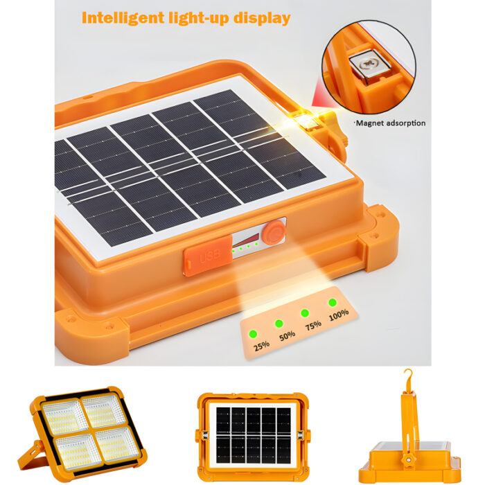 X8 Multifunctional Portable 1000W Solar LED Street Light High-Quality Rechargeable Off-Grid Private Lighting Solution - Image 8