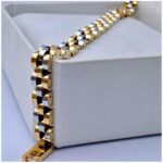 Durable Elegant Geometric Stainless Steel Bracelet with Zircon Accent - Image 4