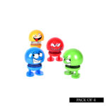 Pack Of 4 Cute Funny Shaking Head Dolls Spring Bouncing Car Pendant Dolls Car Decoration Funny Toys - Image 3