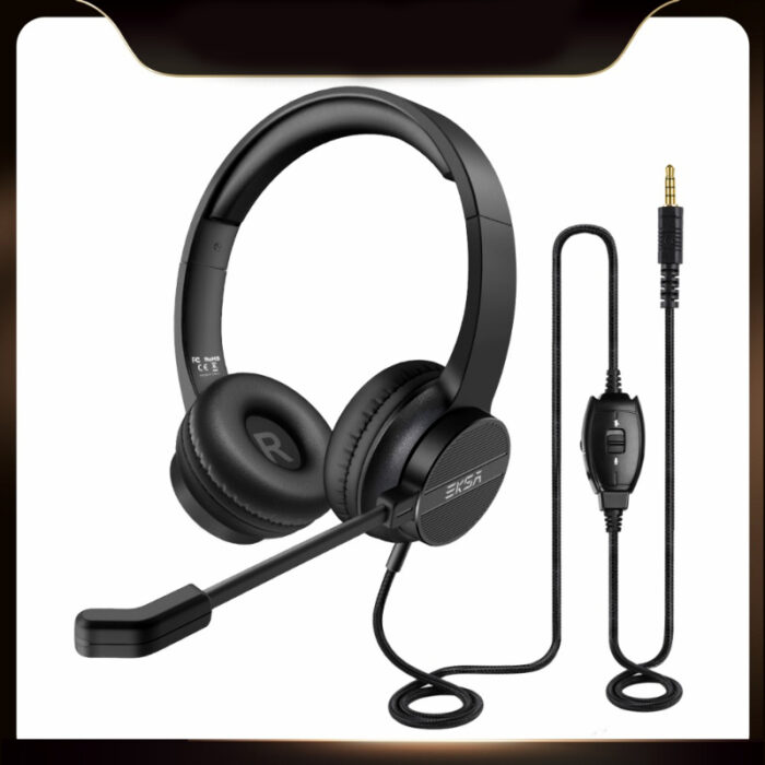 EKSA H12 3.5mm Stereo Wired Headset With Microphone For Call Center And Gaming - Image 1