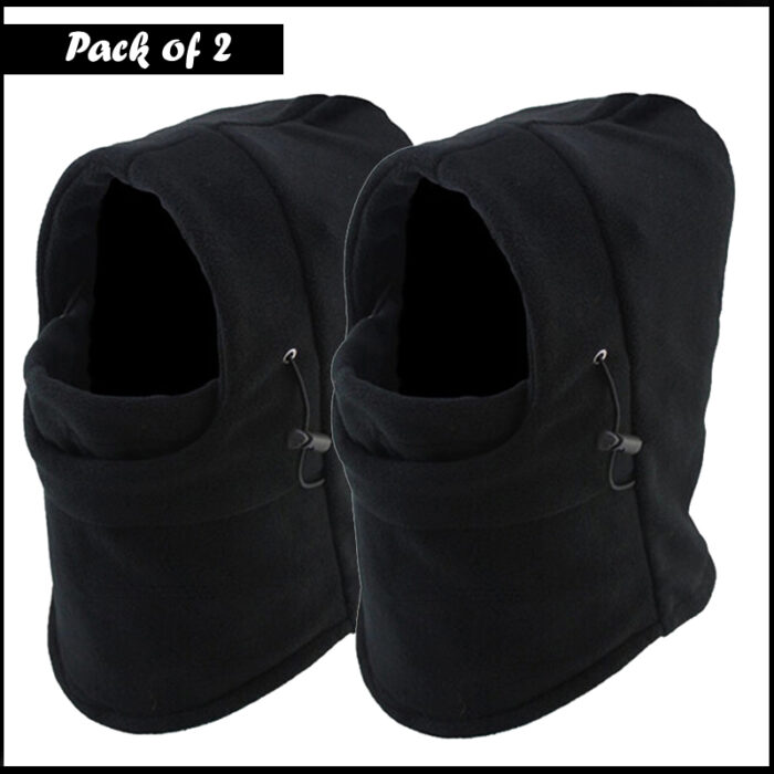 Pack Of 2 Pcs 6 In 1 Unisex Winter Fleece Thermal Balaclava Ski Snood Hood Neck Warmer Hats - Image 1