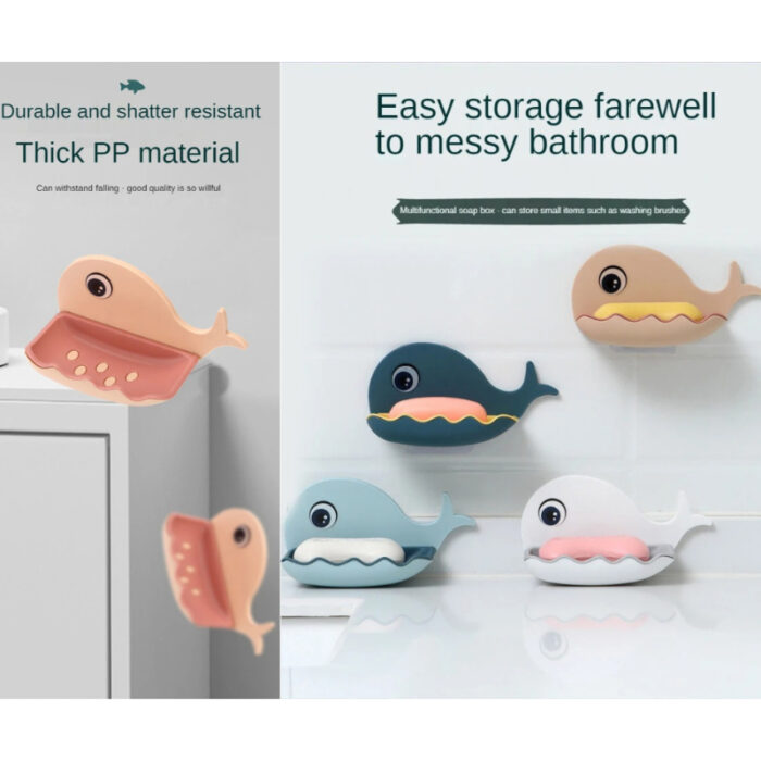 Pack Of 3 Fish-Shaped Double-Layer Adhesive Waterproof Soap Bar Holder Stand Rack For Bathroom, Shower, And Kitchen Walls - Image 13