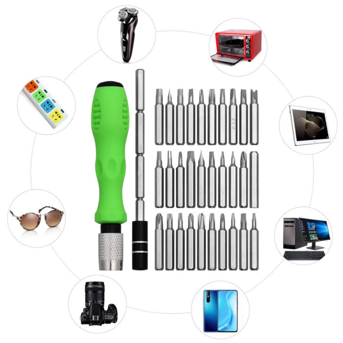 32 in 1 Mini Interchangeable Adjustable Precision Screwdrivers Bit Set Repair Tool Kit With Flexible Bar and Length - Screw Driver Tool Kit - Image 4