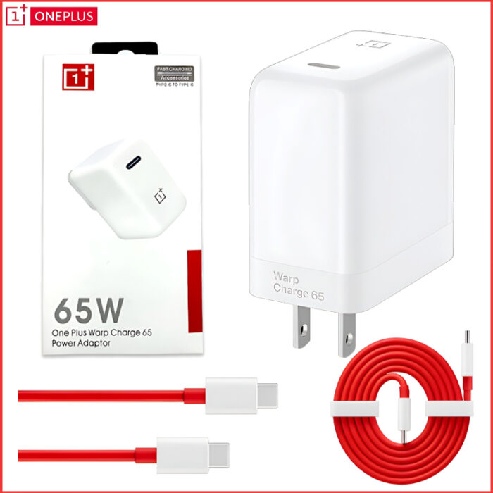 OnePlus 65W Warp Charge Power Adapter with Type-C to Type-C Fast Charging Cable - Image 1