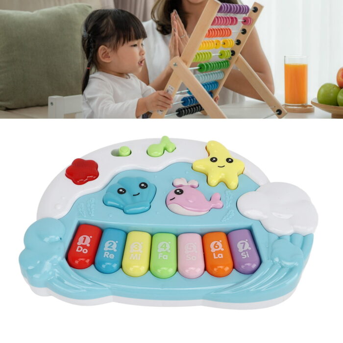 Multifunctional Symphony 12-Key Electronic Musical Sea Animal Keyboard Piano With Light And Music - Image 7