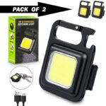 Pack of 2 Portable Multifunctional Super Bright COB Rechargeable Keychain Lights - Image 4