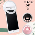 Pack Of 2 Mini Portable USB Rechargeable Selfie Ring Light With 3 Brightness Levels - Image 9