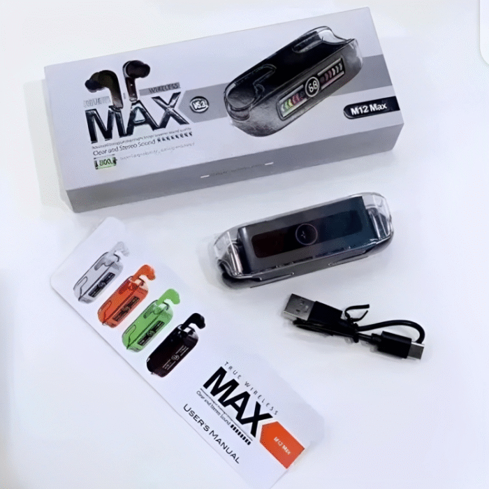 M12 Max TWS Bluetooth V5.3 LED Display Earbuds With Super Large Battery Capacity - Image 8