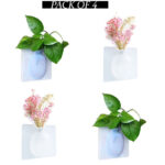 4 PCs Sticky Vase Wall Mounted Plant Holder Decorative Flower Display Vase Wall Decor - Image 3