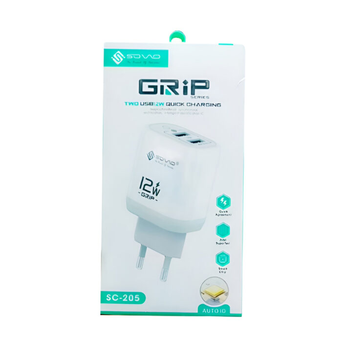 SOVO SG-205 Grip Series Dual Port 12W Quick Charger with Smart Chip & Fireproof Safety Enclosure - Image 6
