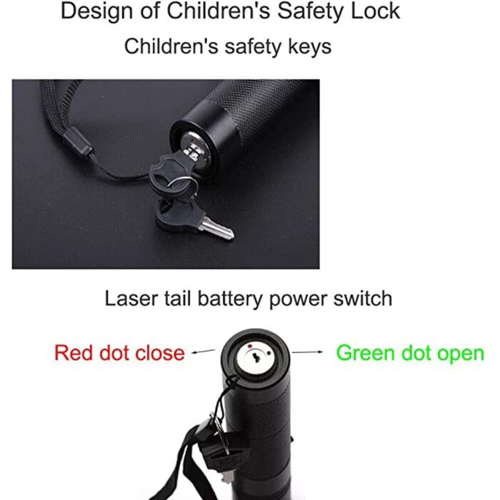 Multifunctional High Quality Green Laser Pointer Pen With Safety Lock Key - Image 3