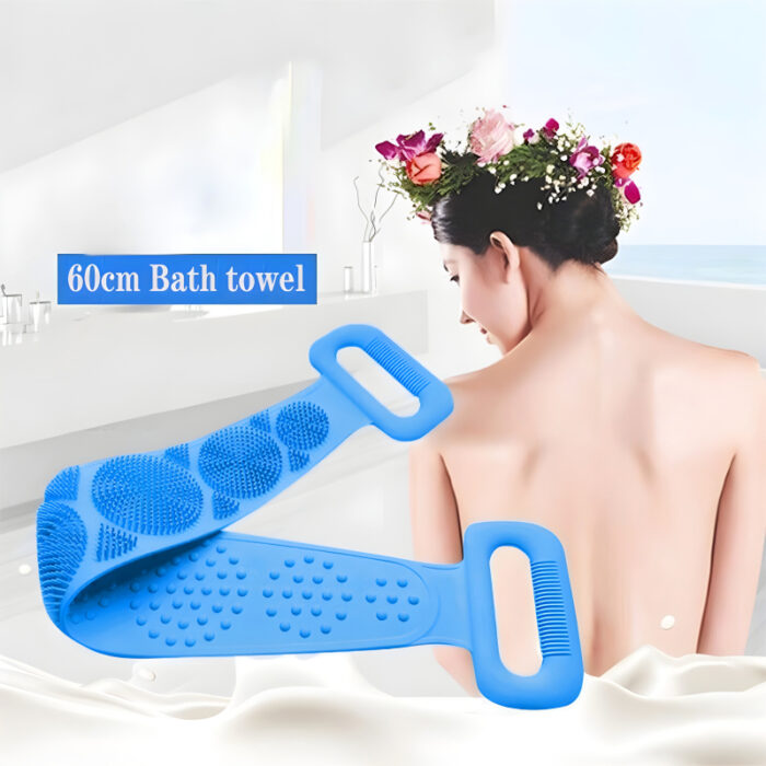 Pack Of 3 Silicone Back Scrubber Soft Loofah Bath Towel And Massage Belt - Image 6