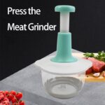 Four Blade Hand Pressure Vegetable Grinder Manual Kitchen Chopper Garlic Masher
