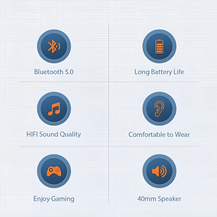 P9 Bluetooth Wireless Noise-Cancelling Stereo Headphones with Mic for Sports & Gaming - Image 25