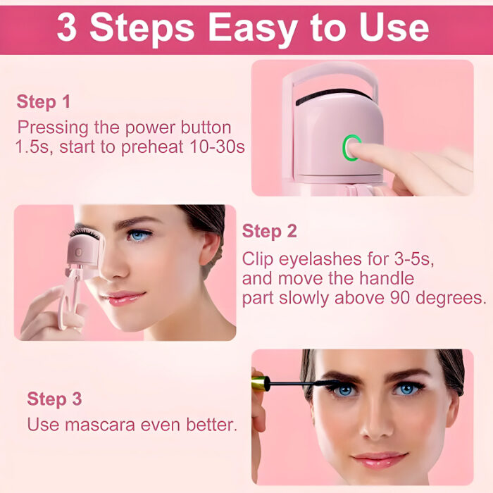 Compact and Rechargeable Mini Electric Eyelash Curler for Quick Long-Lasting Curling Ideal Tool for Women - Image 9