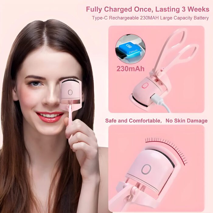 Compact and Rechargeable Mini Electric Eyelash Curler for Quick Long-Lasting Curling Ideal Tool for Women - Image 2