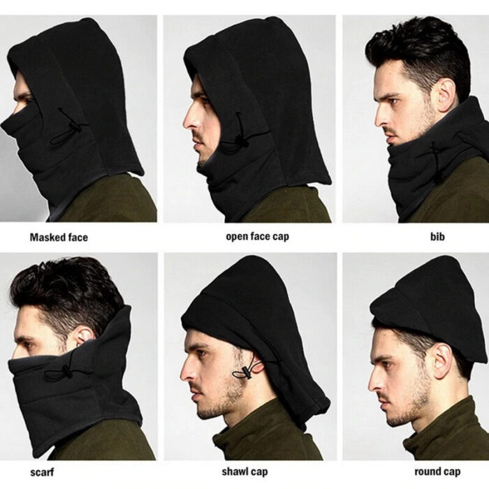 Pack Of 2 Pcs 6 In 1 Unisex Winter Fleece Thermal Balaclava Ski Snood Hood Neck Warmer Hats - Image 10