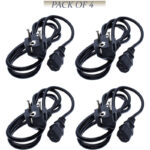 Pack Of 4 AC Copper Power Cable Power Extension Cord For PC Computer Monitor Printers - Image 2