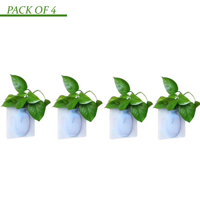 4 PCs Sticky Vase Wall Mounted Plant Holder Decorative Flower Display Vase Wall Decor - Image 5