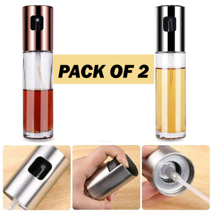 Set of 2 pcs Kitchen Baking Oil Cook Spray Bottles - Vinegar Dispenser Cooking Tools with Oil Sprayer - Image 6