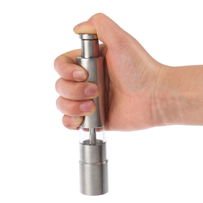 One Handed Operation Thumb Push High Quality Stainless Steel Spice Grinder - Image 20